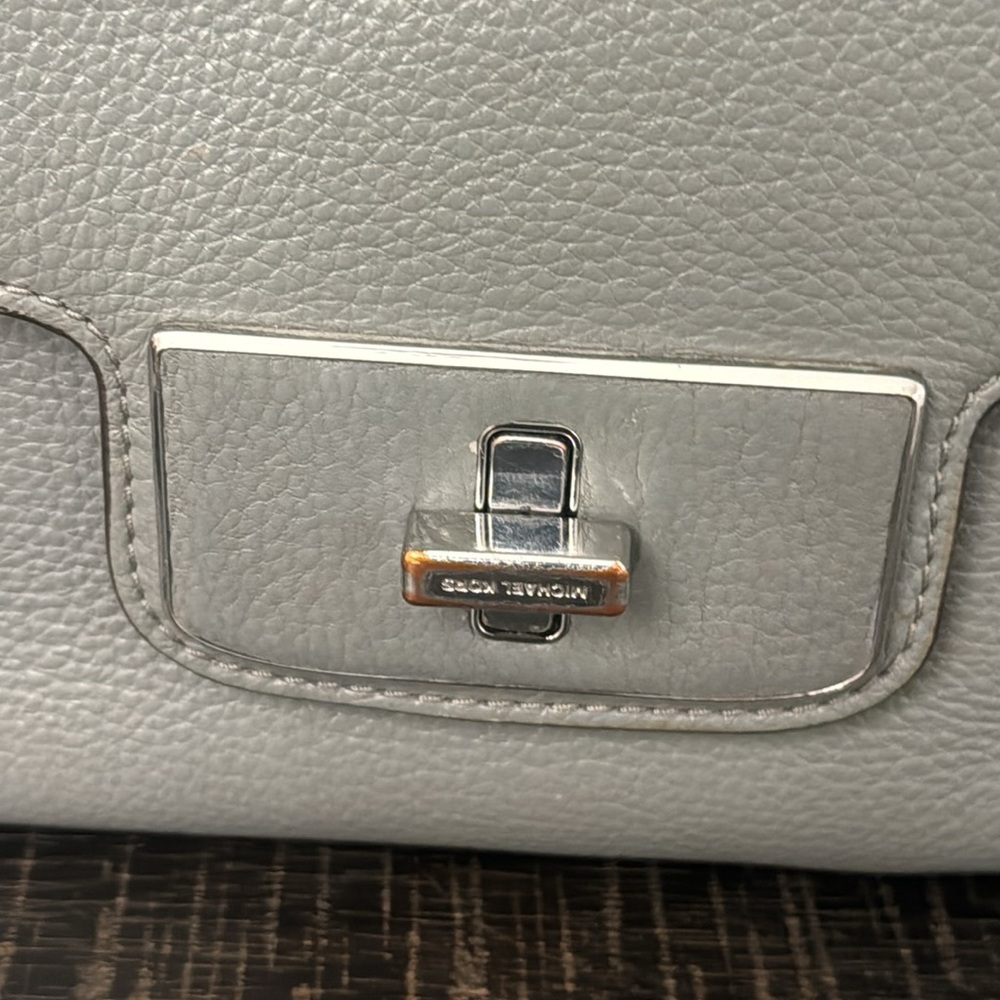 Michael Kors Emery Small Leather Satchel Bag. Steel Gray - Picture 5 of 14